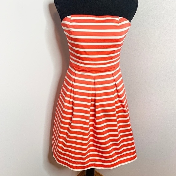 GAP Red and White Striped Strapless Dress - Picture 1 of 8
